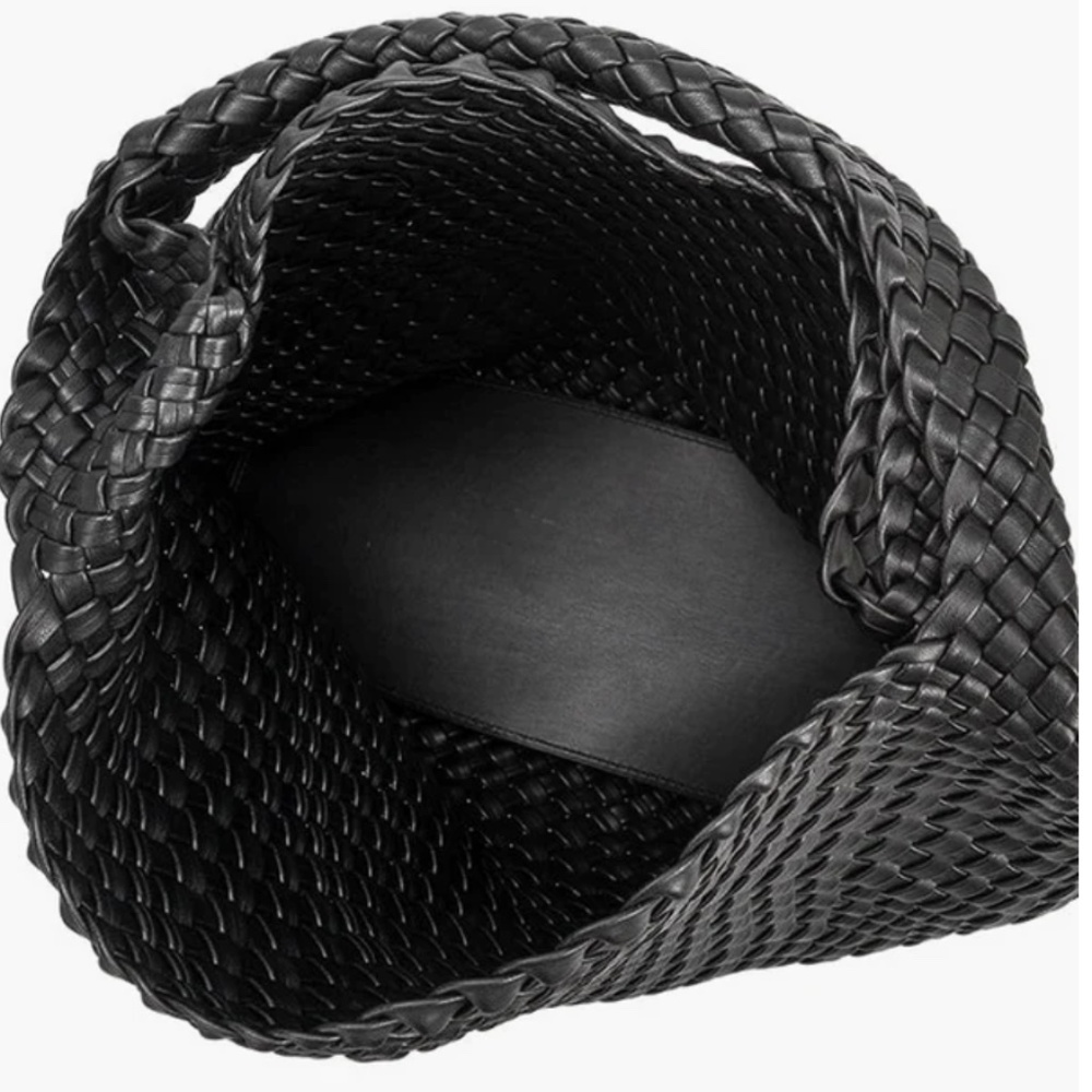 Melie Bianco Black Woven Shoulder Bag - Picture 2 of 5
